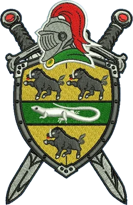 Knight crest embroidery design