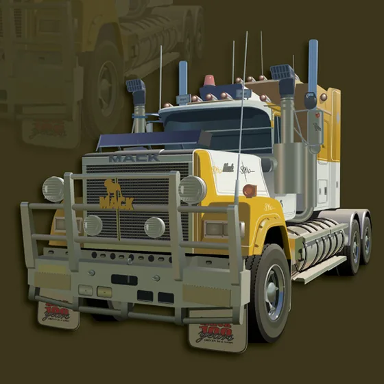Vector illustration of a Mack truck